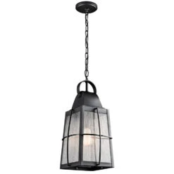 Tolerand 1 Light 10 Inch Textured Black Outdoor Hanging Pendant