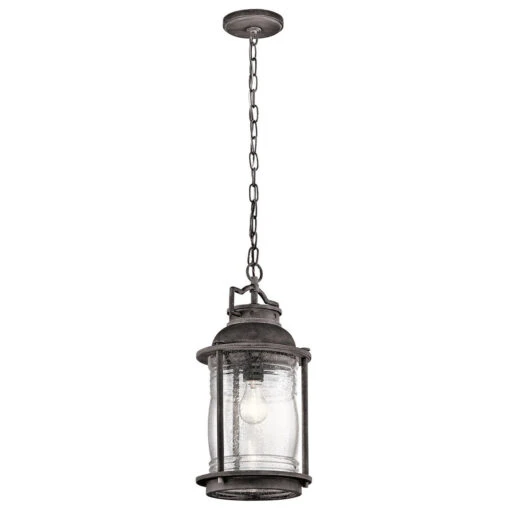 Ashland Bay 1 Light 9 Inch Weathered Zinc Outdoor Hanging Pendant