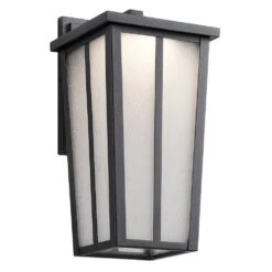 Amber Valley LED 13 Inch Textured Black Outdoor Wall, Small