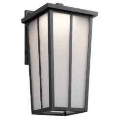 Amber Valley LED 17 Inch Textured Black Outdoor Wall, Large