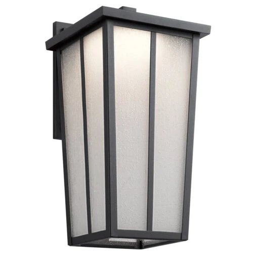 Amber Valley LED 17 Inch Textured Black Outdoor Wall, Large