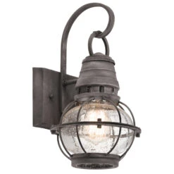 Bridge Point 1 Light 13 Inch Weathered Zinc Outdoor Wall, Small