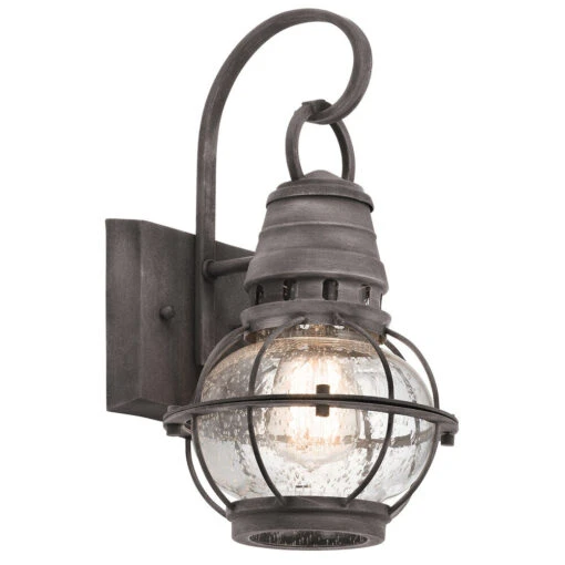 Bridge Point 1 Light 13 Inch Weathered Zinc Outdoor Wall, Small