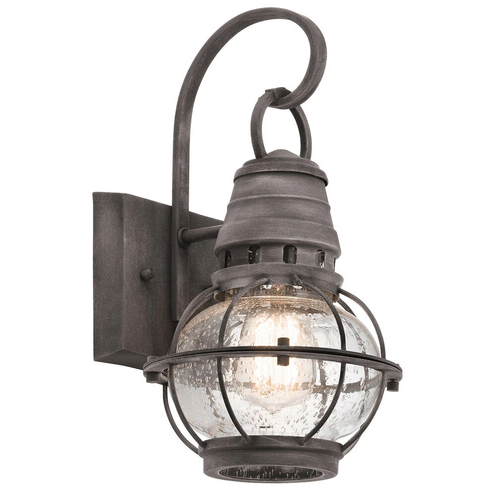 Bridge Point 1 Light 13 Inch Weathered Zinc Outdoor Wall, Small 1 Bridge Point 1 Light 13 Inch Weathered Zinc Outdoor Wall, Small
