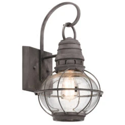 Bridge Point 1 Light 16 Inch Weathered Zinc Outdoor Wall, Medium