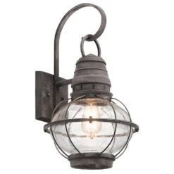 Bridge Point 1 Light 20 Inch Weathered Zinc Outdoor Wall, Large