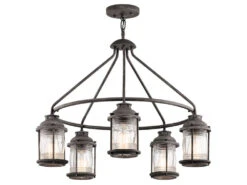 Ashland Bay 5 Light 26 Inch Weathered Zinc Outdoor Chandelier