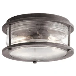 Ashland Bay 2 Light 12 Inch Weathered Zinc Outdoor Flush & Semi Flush Mt