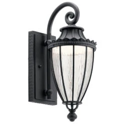 Wakefield LED 18 Inch Textured Black Outdoor Wall, Medium