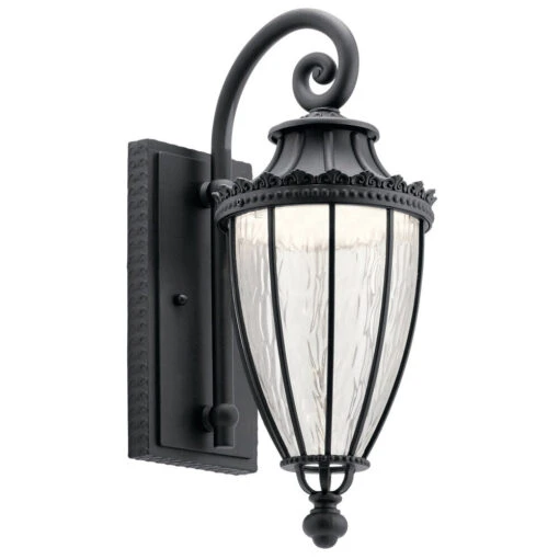 Wakefield LED 18 Inch Textured Black Outdoor Wall, Medium