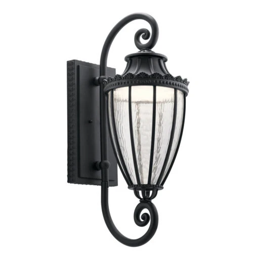 Wakefield LED 30 Inch Textured Black Outdoor Wall, Large
