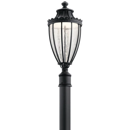Wakefield LED 26 Inch Textured Black Outdoor Post Lantern