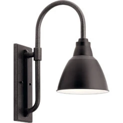 Pellinord 1 Light 19 Inch Black Outdoor Wall, Medium