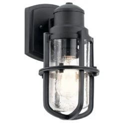Suri 1 Light 11 Inch Textured Black Outdoor Wall, Small