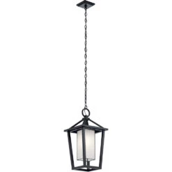 Pai 1 Light 12 Inch Black Outdoor Hanging Pendant