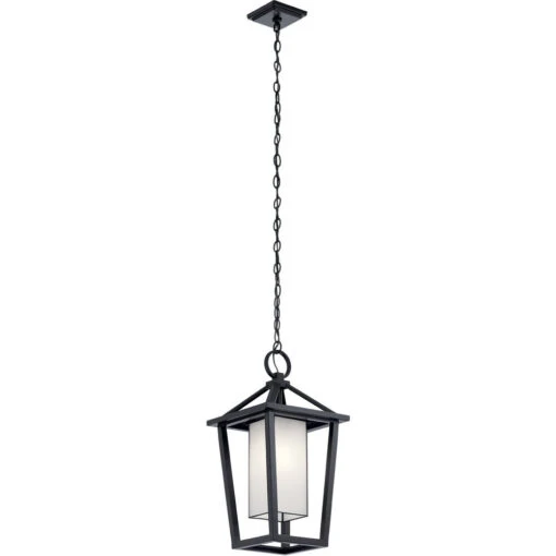 Pai 1 Light 12 Inch Black Outdoor Hanging Pendant