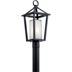 Pai 1 Light 22 Inch Black Outdoor Post Lantern