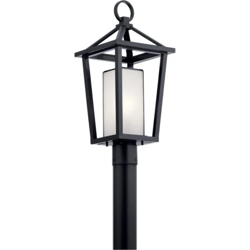 Pai 1 Light 22 Inch Black Outdoor Post Lantern