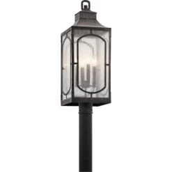 Bay Village 4 Light 27 Inch Weathered Zinc Outdoor Post Lantern
