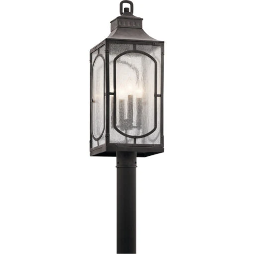 Bay Village 4 Light 27 Inch Weathered Zinc Outdoor Post Lantern