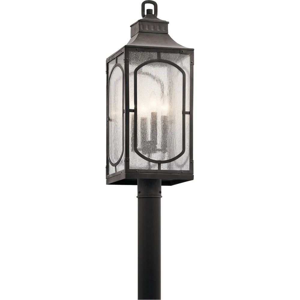 Bay Village 4 Light 27 Inch Weathered Zinc Outdoor Post Lantern 1 Bay Village 4 Light 27 Inch Weathered Zinc Outdoor Post Lantern
