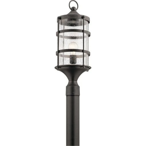 Mill Lane 1 Light 23 Inch Anvil Iron Outdoor Post Lantern