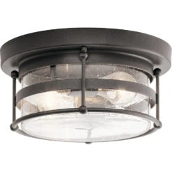 Mill Lane 2 Light 12 Inch Anvil Iron Outdoor Flush & Semi Flush Mt