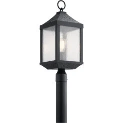 Springfield 1 Light 23 Inch Distressed Black Outdoor Post Lantern
