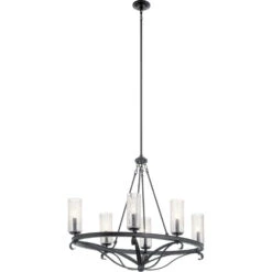 Krysia 6 Light 19 Inch Black Chandelier Oval Pendant Ceiling Light