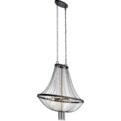 Alexia 6 Light 14 Inch Textured Black Chandelier Foyer Ceiling Light