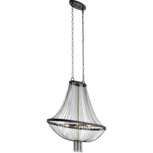 Alexia 6 Light 14 Inch Textured Black Chandelier Foyer Ceiling Light