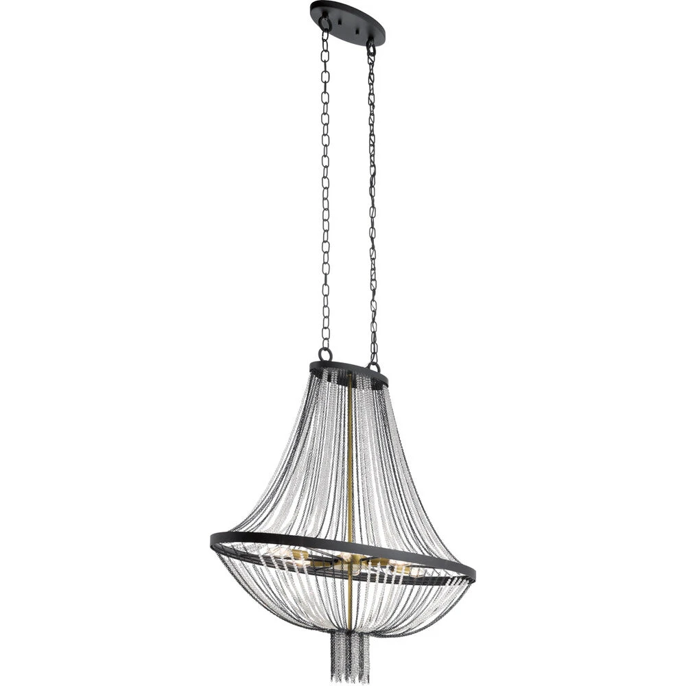 Alexia 6 Light 14 Inch Textured Black Chandelier Foyer Ceiling Light 1 Alexia 6 Light 14 Inch Textured Black Chandelier Foyer Ceiling Light