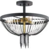 Alexia 3 Light 16 Inch Textured Black Semi Flush Light Ceiling Light