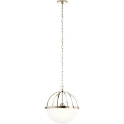 Edmar 3 Light 16 Inch Polished Nickel Pendant Ceiling Light