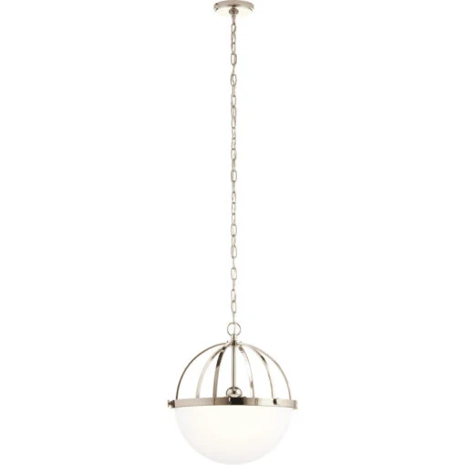 Edmar 3 Light 16 Inch Polished Nickel Pendant Ceiling Light