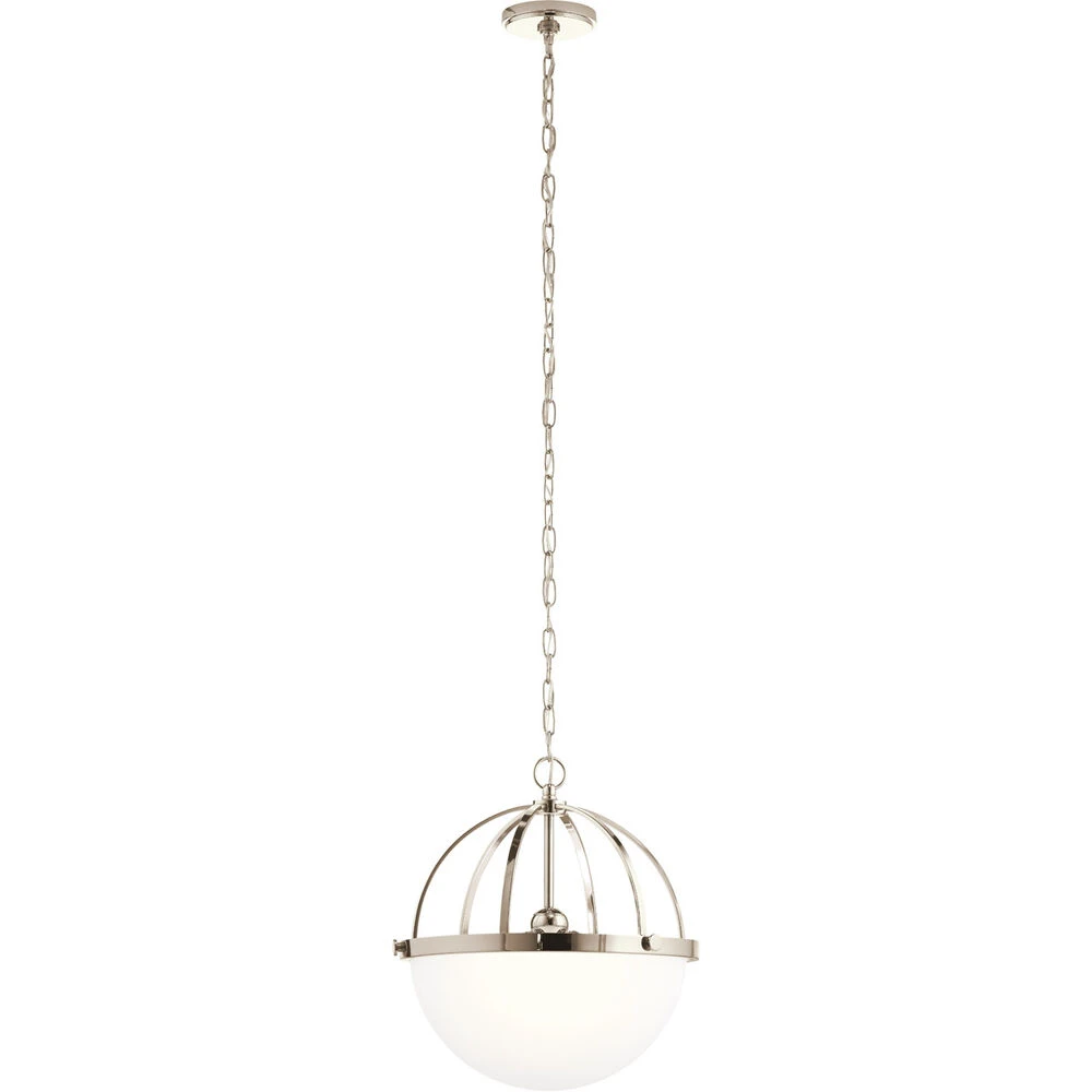 Edmar 3 Light 16 Inch Polished Nickel Pendant Ceiling Light 1 Edmar 3 Light 16 Inch Polished Nickel Pendant Ceiling Light