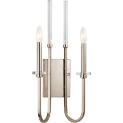 Kadas 2 Light 11 Inch Polished Nickel Wall Bracket Wall Light