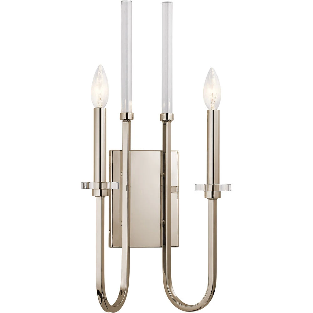 Kadas 2 Light 11 Inch Polished Nickel Wall Bracket Wall Light 1 Kadas 2 Light 11 Inch Polished Nickel Wall Bracket Wall Light