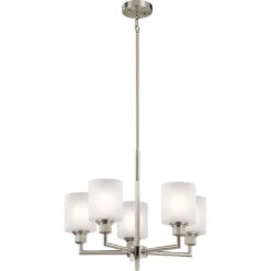 Lynn Haven 5 Light 22 Inch Brushed Nickel Chandelier 1 Tier Small Ceiling Light, 1 Tier Small