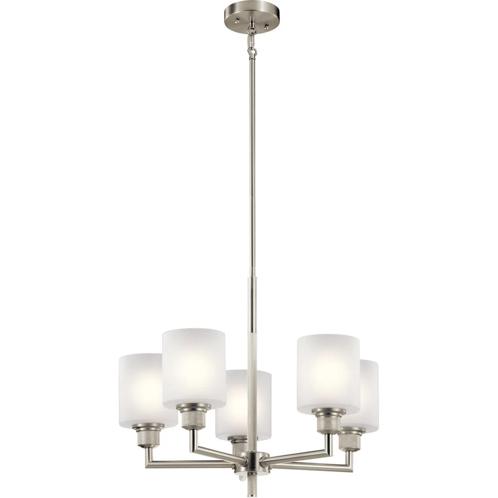 Lynn Haven 5 Light 22 Inch Brushed Nickel Chandelier 1 Tier Small Ceiling Light, 1 Tier Small 1 Lynn Haven 5 Light 22 Inch Brushed Nickel Chandelier 1 Tier Small Ceiling Light, 1 Tier Small