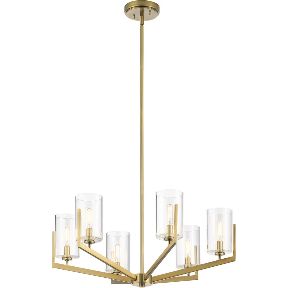 Nye 6 Light 28 Inch Brushed Natural Brass Chandelier 1 Tier Medium Ceiling Light, 1 Tier Medium 1 Nye 6 Light 28 Inch Brushed Natural Brass Chandelier 1 Tier Medium Ceiling Light, 1 Tier Medium