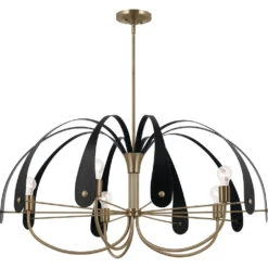 Petal LED 42.5 Inch Champange Bronze With Black Or White Chandelier Ceiling Light