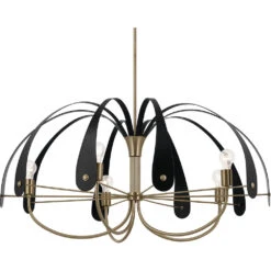 Petal LED 42.5 Inch Champange Bronze With Black Or White Chandelier Ceiling Light 16 Petal LED 42.5 Inch Champange Bronze With Black Or White Chandelier Ceiling Light -Lighting Promotional Store 52573cpz bk nocanopy