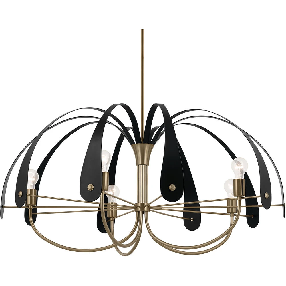 Petal LED 42.5 Inch Champange Bronze With Black Or White Chandelier Ceiling Light 3 Petal LED 42.5 Inch Champange Bronze With Black Or White Chandelier Ceiling Light - Image 3
