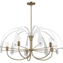 Petal LED 42.5 Inch Champange Bronze With Black Or White Chandelier Ceiling Light 19 Petal LED 42.5 Inch Champange Bronze With Black Or White Chandelier Ceiling Light -Lighting Promotional Store 52573cpz wh