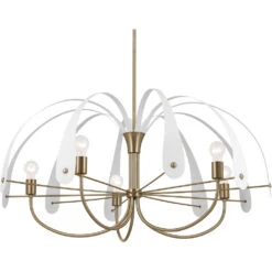 Petal LED 42.5 Inch Champange Bronze With Black Or White Chandelier Ceiling Light 18 Petal LED 42.5 Inch Champange Bronze With Black Or White Chandelier Ceiling Light -Lighting Promotional Store 52573cpz wh nocanopy