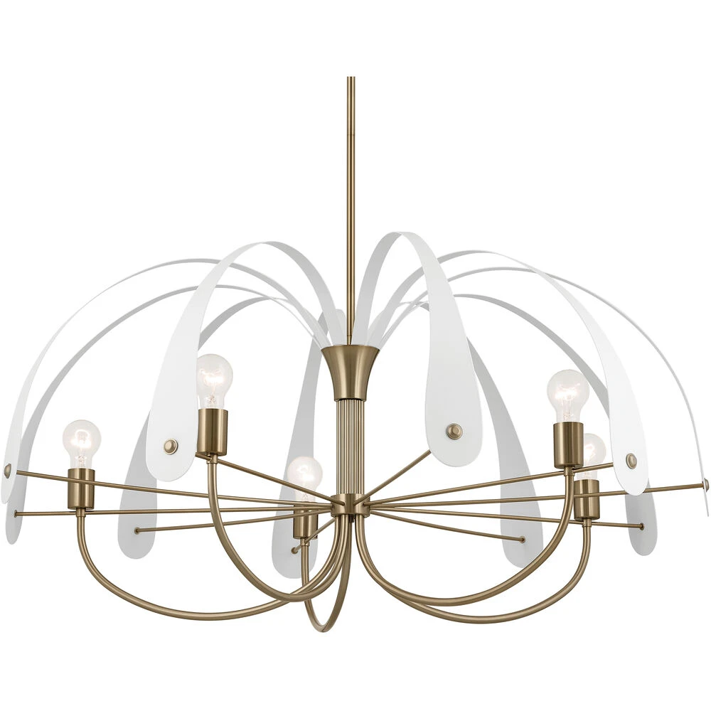 Petal LED 42.5 Inch Champange Bronze With Black Or White Chandelier Ceiling Light 5 Petal LED 42.5 Inch Champange Bronze With Black Or White Chandelier Ceiling Light - Image 5
