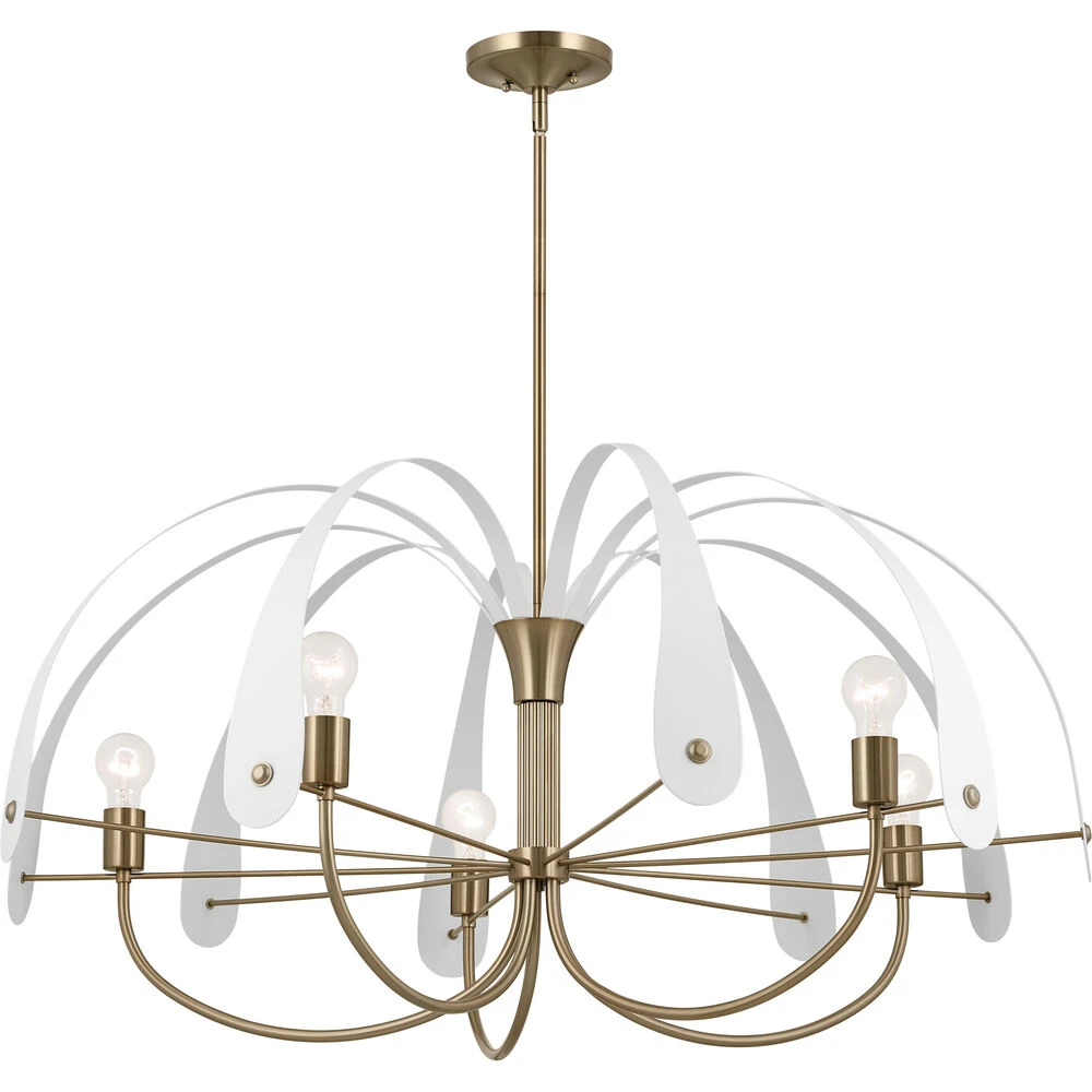 Petal LED 42.5 Inch Champange Bronze With Black Or White Chandelier Ceiling Light 6 Petal LED 42.5 Inch Champange Bronze With Black Or White Chandelier Ceiling Light - Image 6
