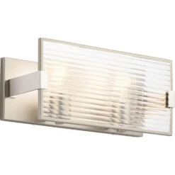 Logan 2 Light 16 Inch Satin Nickel Linear Bath Medium Wall Light, Medium