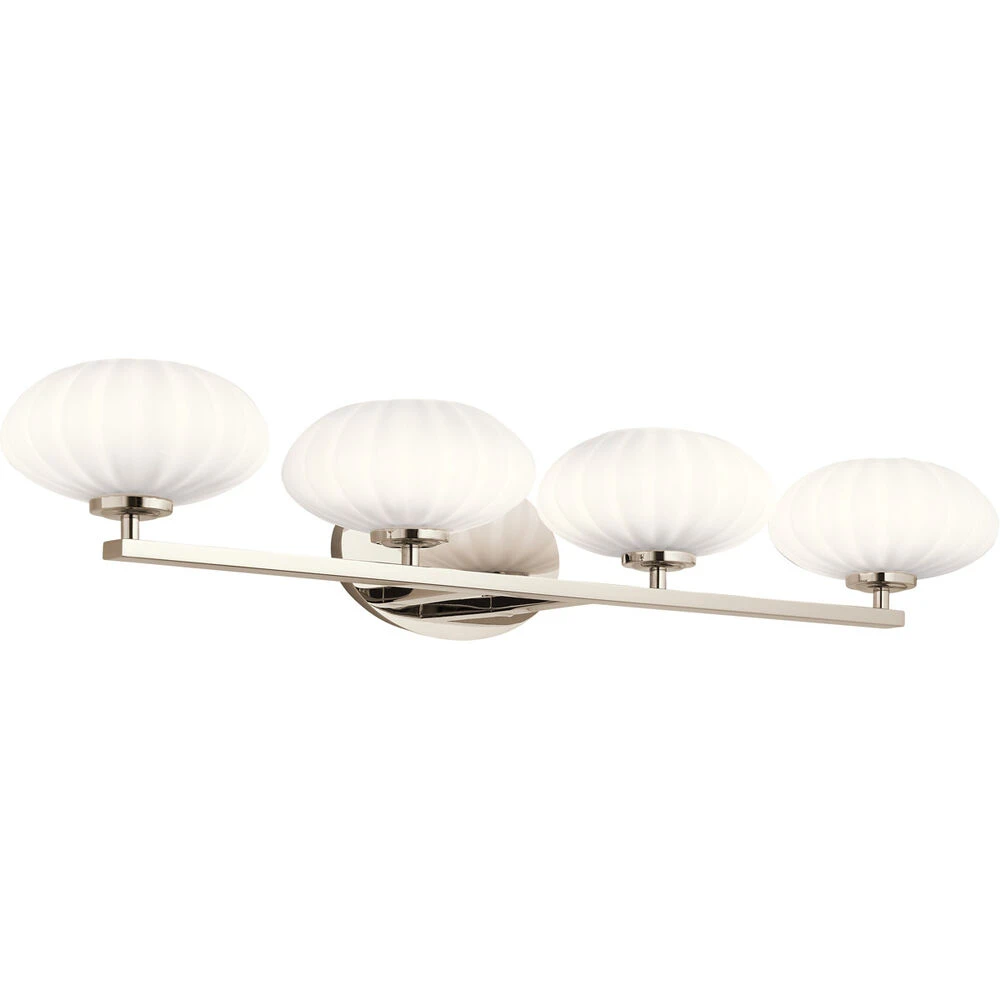 Pim 4 Light 34 Inch Polished Nickel Wall Mt Bath 4 Arm Wall Light 1 Pim 4 Light 34 Inch Polished Nickel Wall Mt Bath 4 Arm Wall Light